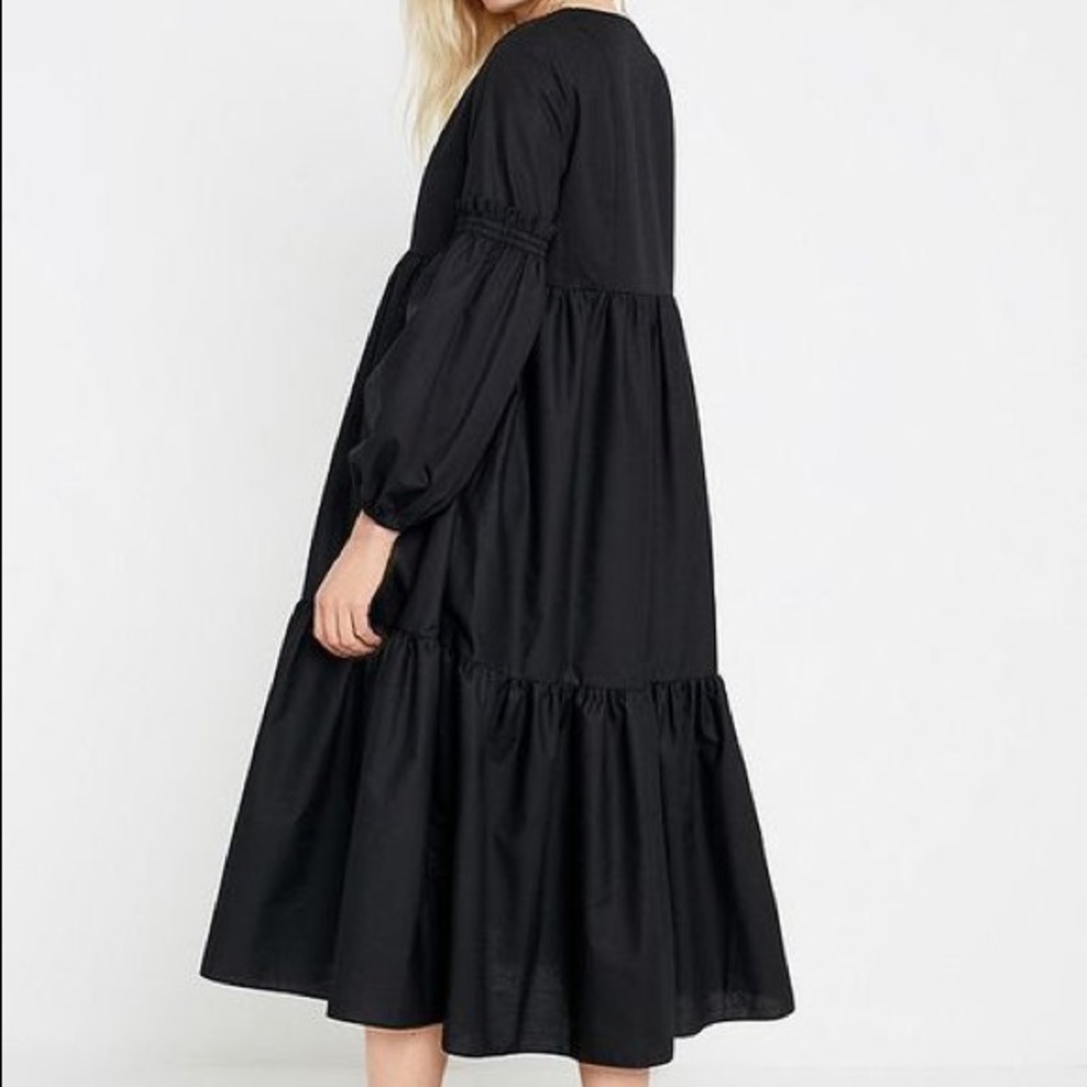 zara midi black dress